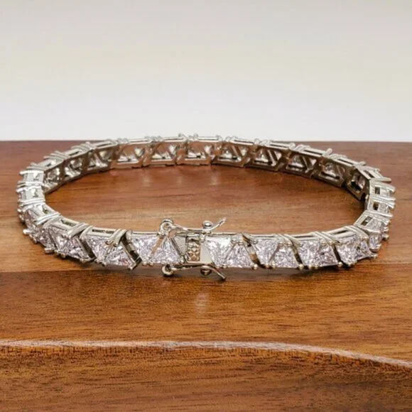 14K White Gold 2ct Diamond Mens Tennis Bracelet NEW 14 K Silver Jewelry 7 8